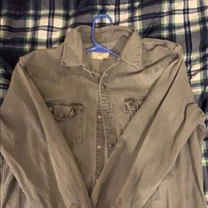 Grey denim feel shirt. Comment any questions!!